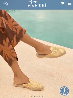 Manebí Yucatan Mules / Raffia Net Espadrille. $180 retail. Size 38